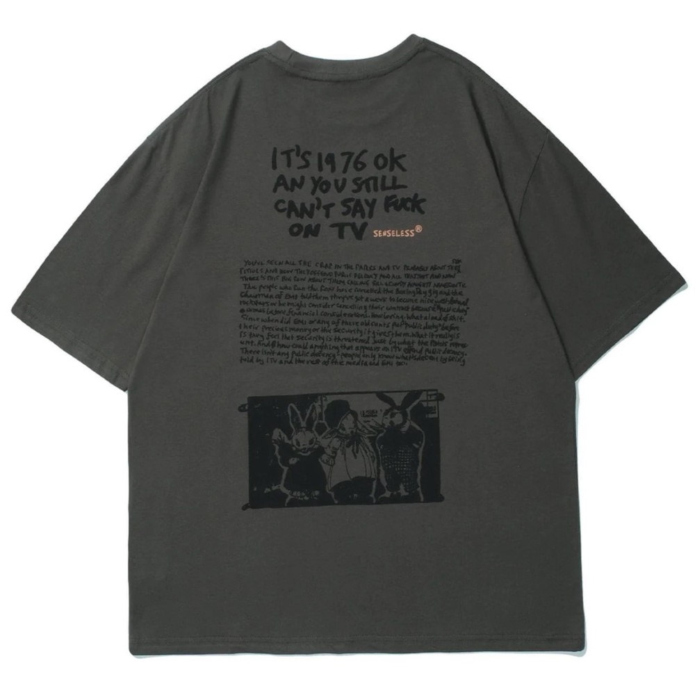 OVERSIZED Aelfric Eden Fun Animal Print Tee- Gray